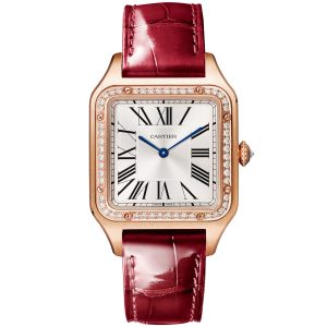 Santos-Dumont Extra Large 18ct Rose Gold Strap Watch